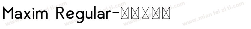 Maxim Regular字体转换